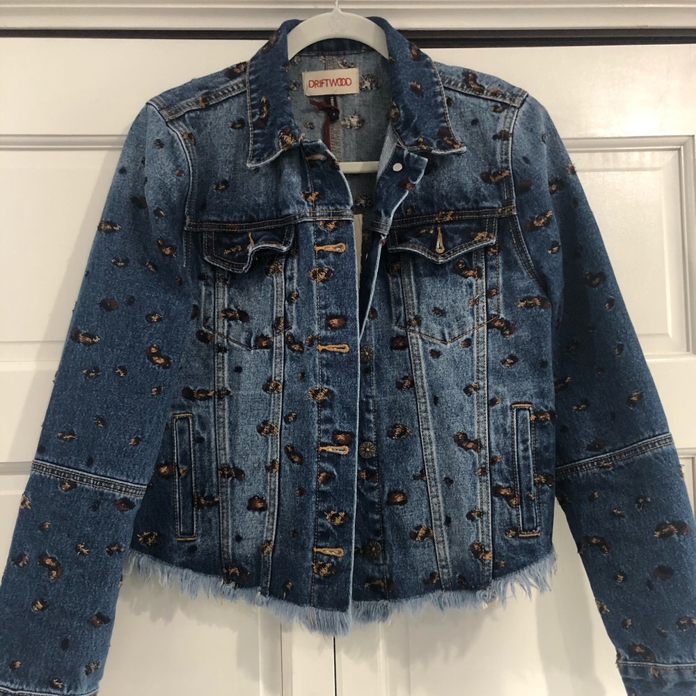 Leopard Embroidered Jean Jacket